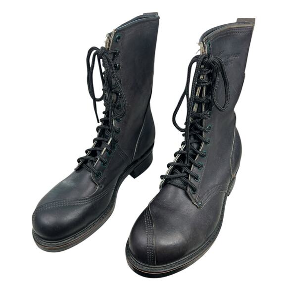 Vintage Turntec Men’s Linesman Black Logger Safety Toe Moto Boots Size US 10 D - Picture 6 of 11